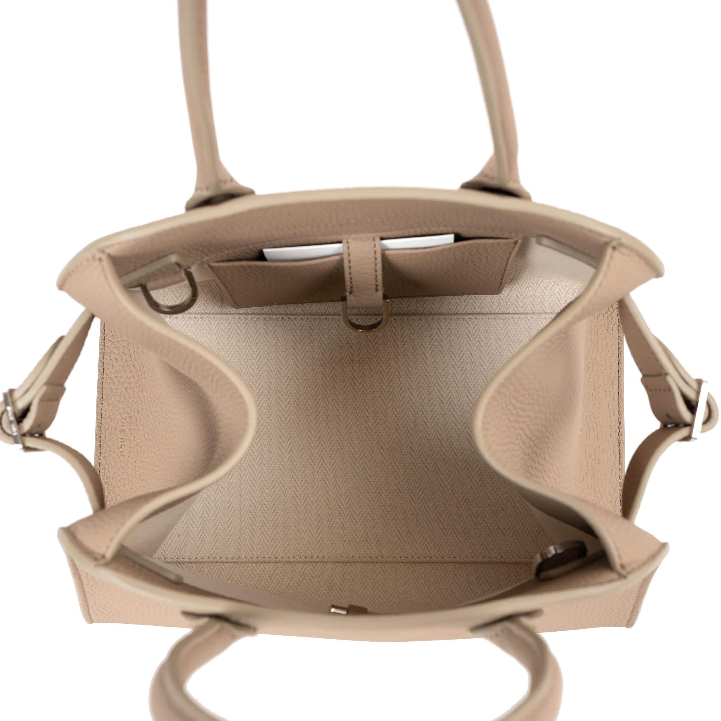 Donna THE ROW Borsa The Row in pelle beige taupe scuro SOFT MARGAUX 10 in vendita