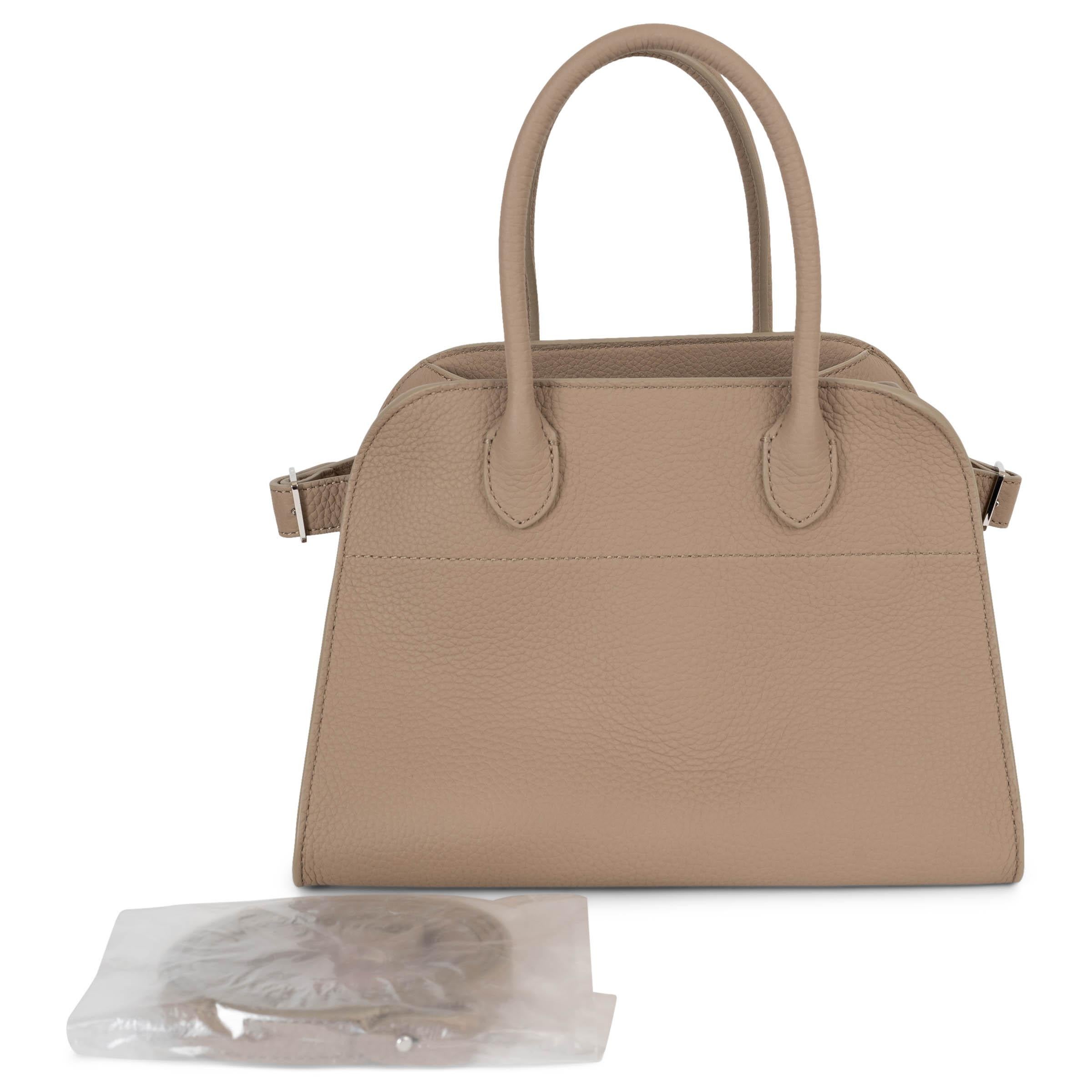 THE ROW Borsa The Row in pelle beige taupe scuro SOFT MARGAUX 10 in vendita 3