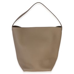 The Row Dark Taupe Grained Calfskin Large N/S Park Tote