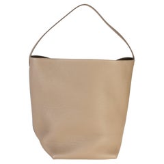 The Row Dark Taupe Grained Calfskin Large N/S Park Tote