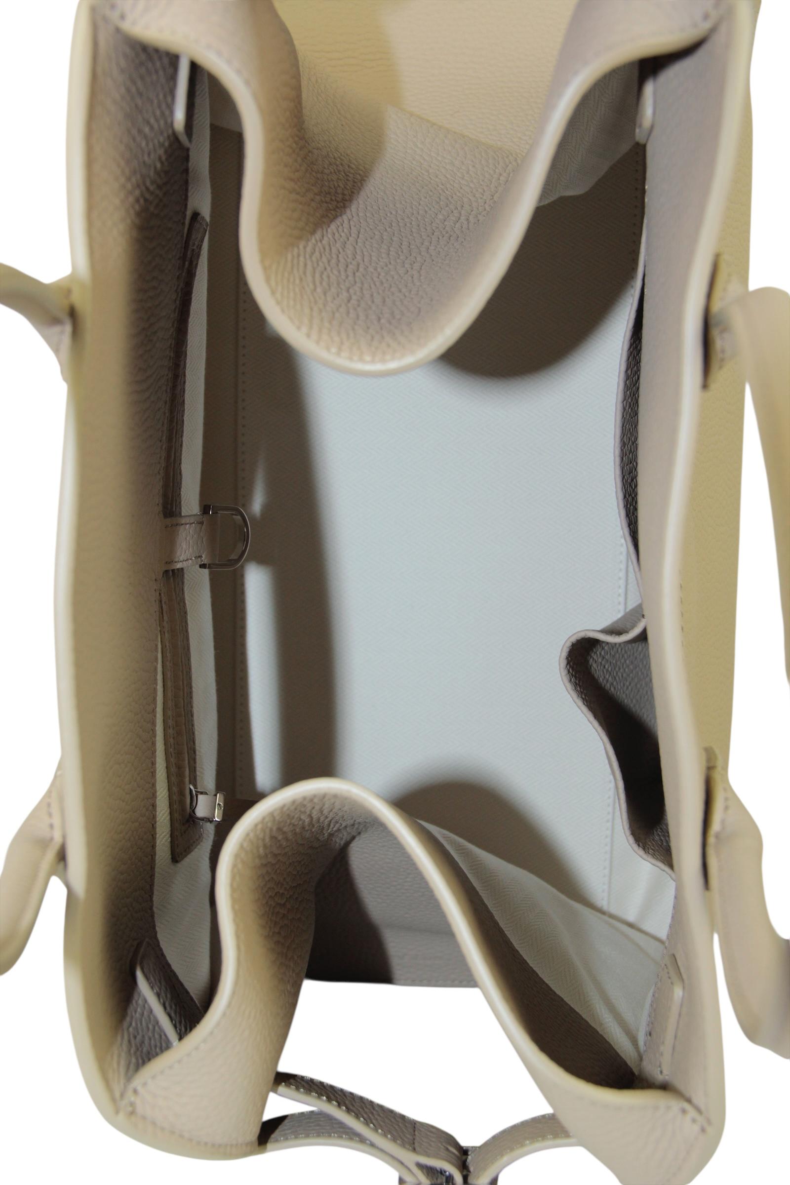 The Row Dark Taupe Pld Grained Calfskin Leather Soft Margaux 15 Bag im Angebot 1