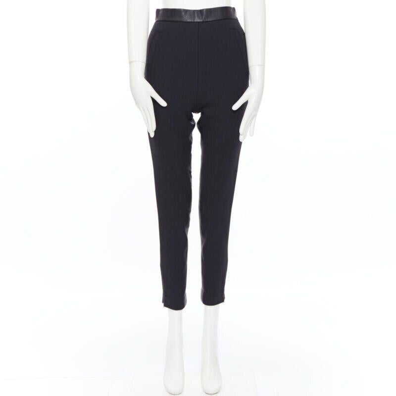 THE ROW deer leather trimmed insert virgin wool slim fit trousers pants US0 XS
Reference: LNKO/A01339
Brand: The Row
Designer: Mary Kate and Ashley Olsen
Model: Slim pants
Material: Wool, Leather
Color: Black
Pattern: Solid
Closure: Zip
Extra