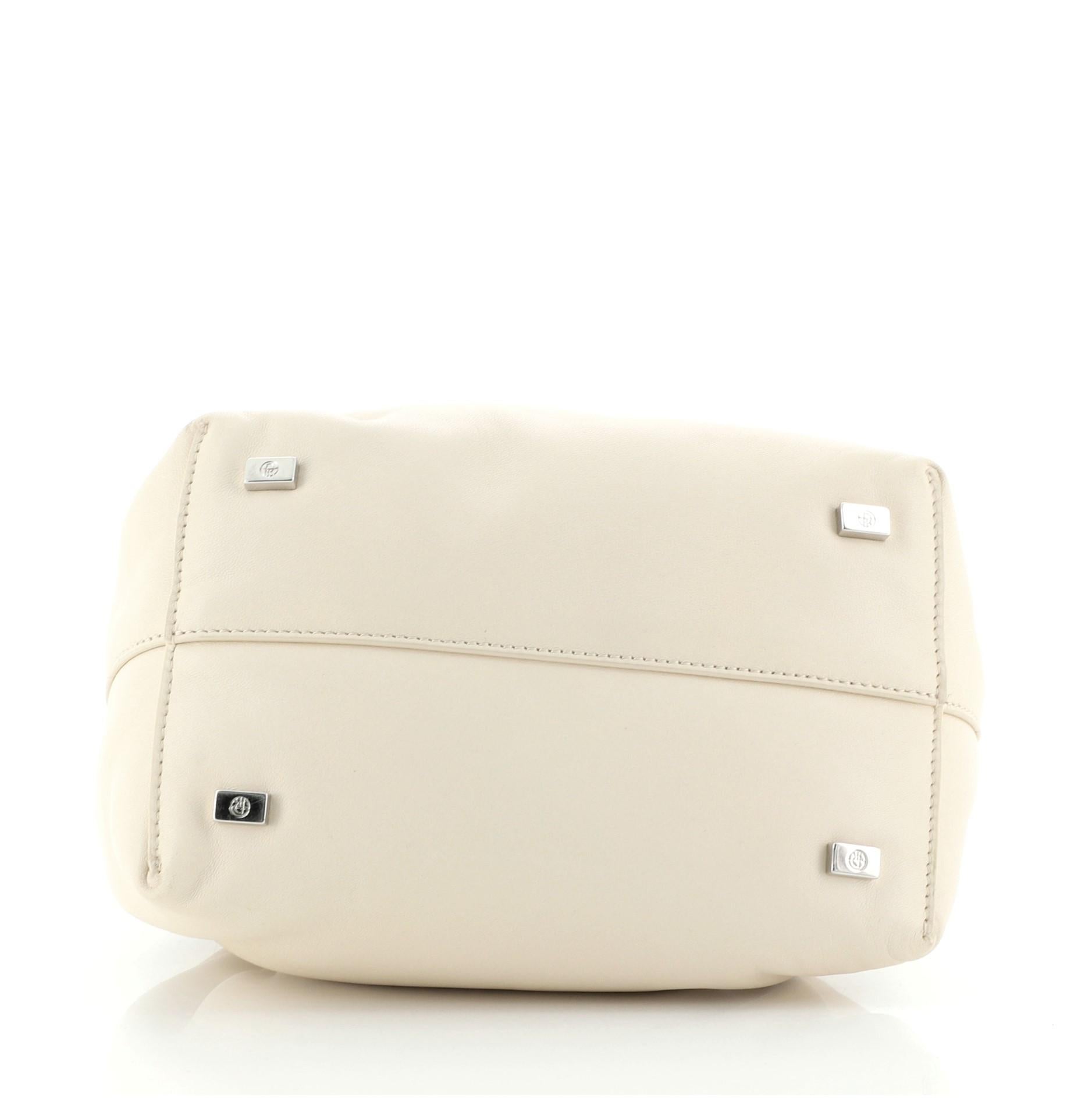 Beige Sac à main The Row en cuir à double cercle neutre