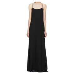 The Row Ebbins Silk Slip Dress Black XS Spaghetti Straps Mid Length Authentic