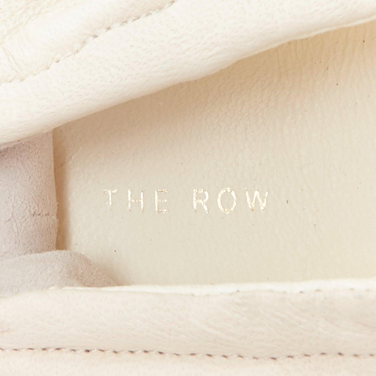 THE ROW ecru soft leather ruched simple ballerina flats EU37 For Sale 7