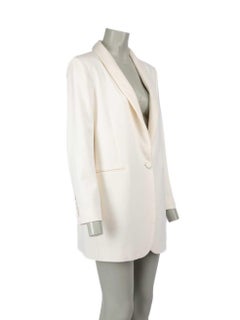 The Row Ecru Wool Tailored Blazer Jacket Size XL