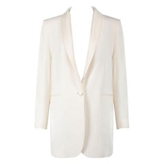 The Row Ecru Wool Tailored Blazer Jacket Size XL