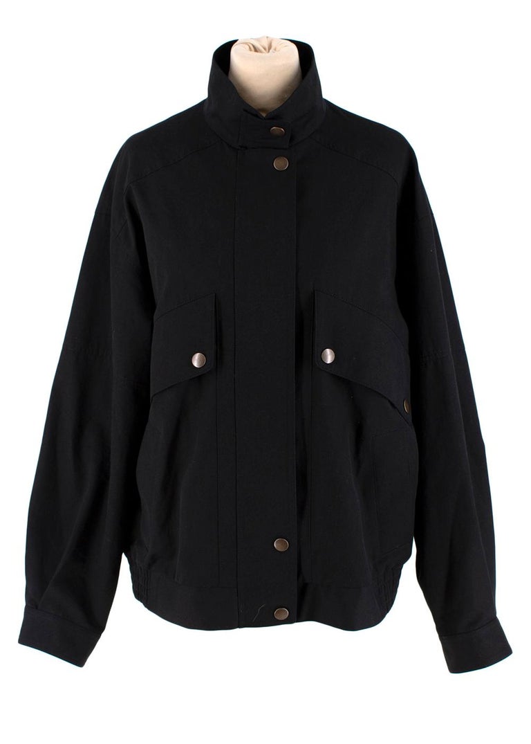 The Row Efren Black Cotton Bomber Jacket - Size XS For Sale at 1stDibs |  the row efren jacket