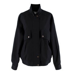 The Row Efren Bomberjacke aus schwarzer Baumwolle - Größe XS