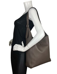 The Row Elephant Grey Blake Hobo Lux Grain Leather Bag