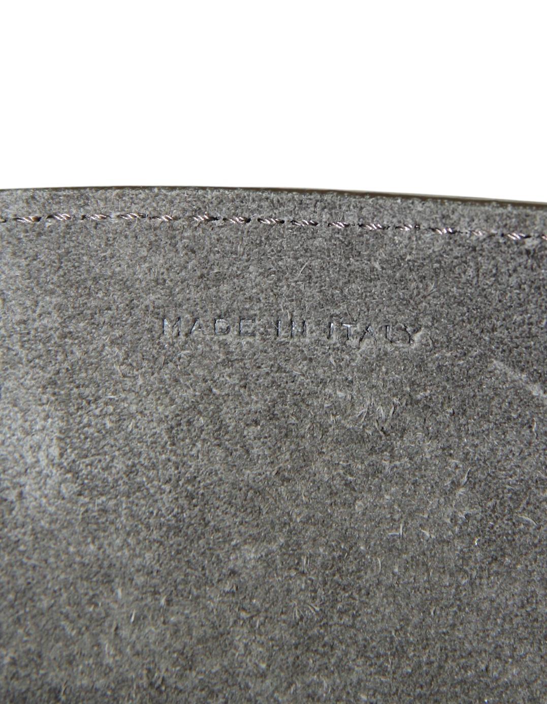 The Row Elephant Grey Blake Hobo Lux Grain Leather Bag 4