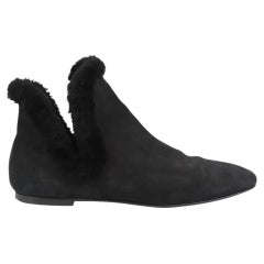 The Row Eros Shearling Trimmed Suede Ankle Boots EU 40 UK 7 US 10 