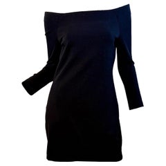 THE ROW Fall 2016 Black Off Shoulder Stretch Bodycon Mini Dress Olsen Twins