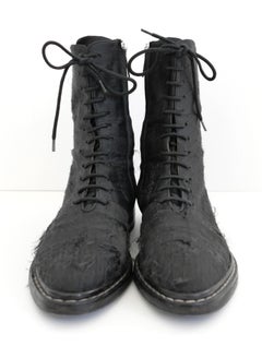 The Row Fara Distressed Silk Combat Boots