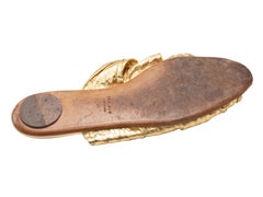 The Row Gold Metallic Woven Leather Mules