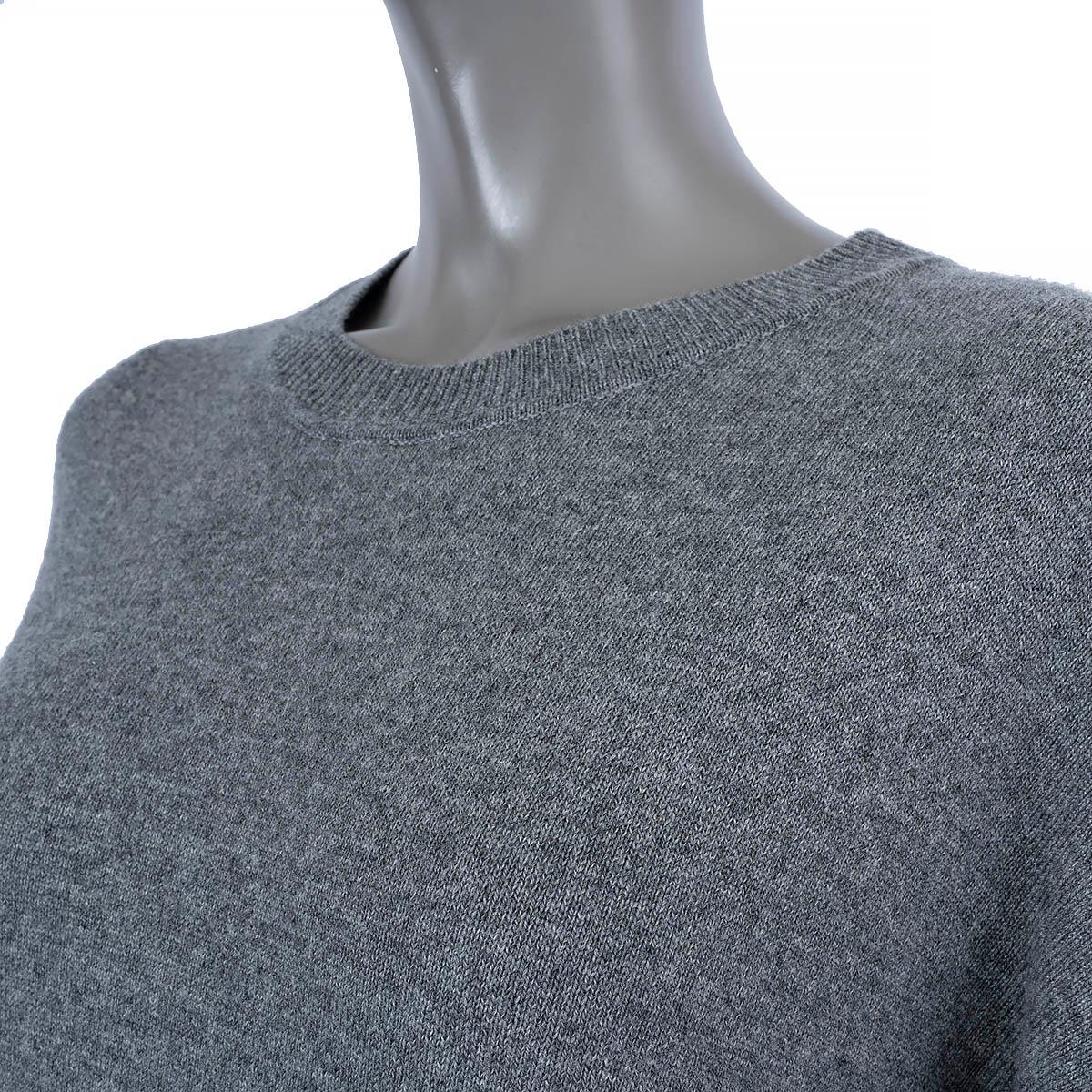 THE ROW grey cashmere ANIBALE LONG SLEEVE MAXI SWEATER Dress XL In Excellent Condition For Sale In Zürich, CH