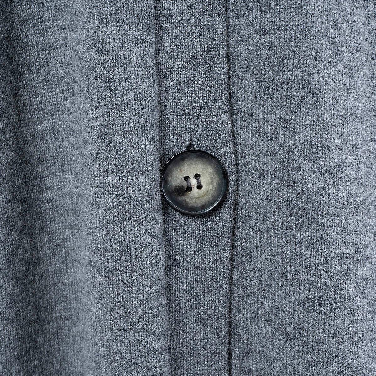 Gray THE ROW grey cashmere ARMANDO LONG KNIT Coat Jacket M For Sale
