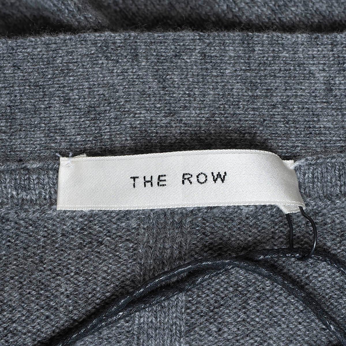 THE ROW grey cashmere ARMANDO LONG KNIT Coat Jacket M In Excellent Condition For Sale In Zürich, CH