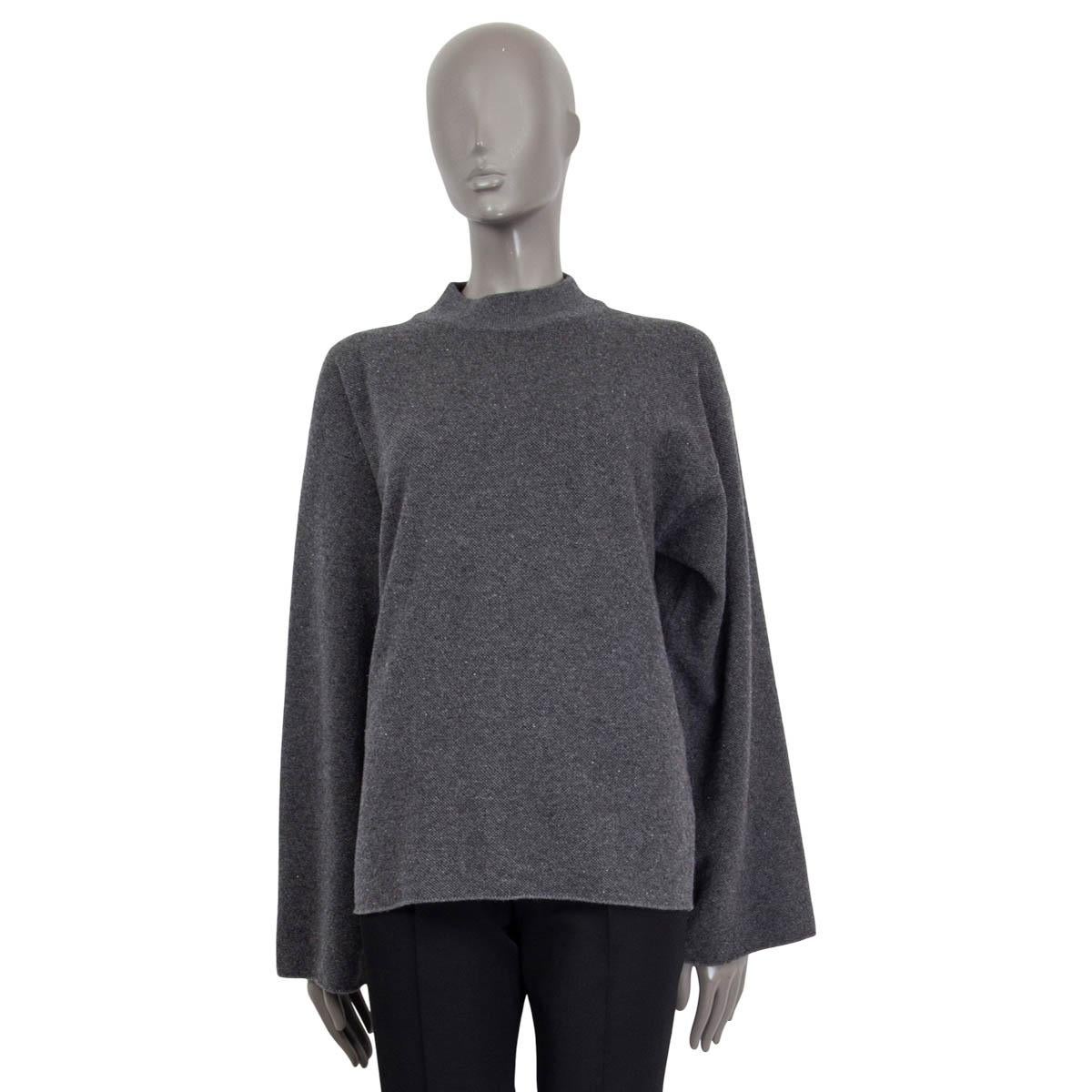 THE ROW Grauer Pullover aus Kaschmir und Seide mit DAVERIO MOCK NECK Pullover S (Schwarz) im Angebot