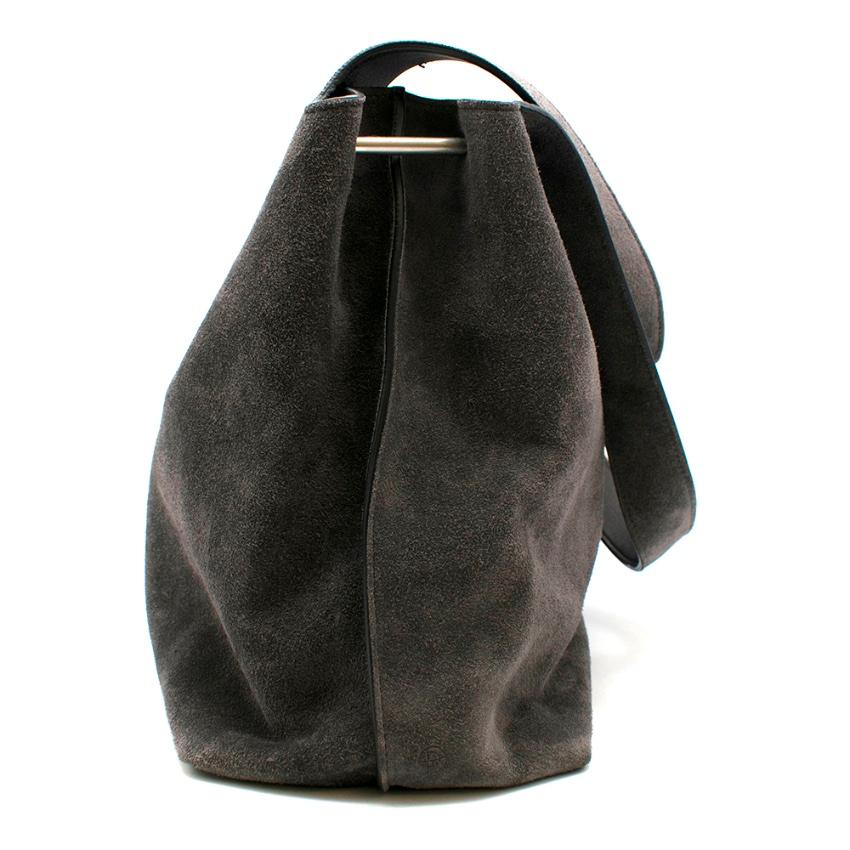 The Row Grey Suede Duplex Shoulder Bag 2