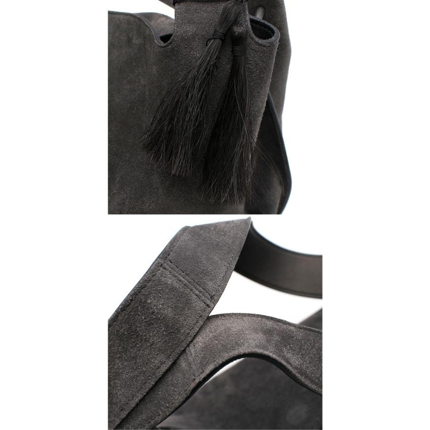 Black The Row Grey Suede Duplex Shoulder Bag