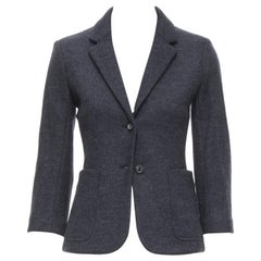 THE ROW Haven dunkel anthrazitgrauer 3/4-Ärmel-Blazer aus Schurwolle US2 XS