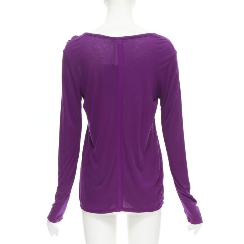 Women's THE ROW Hazelton 100% viscose purple scoop neck long sleeve tshirt S For Sale