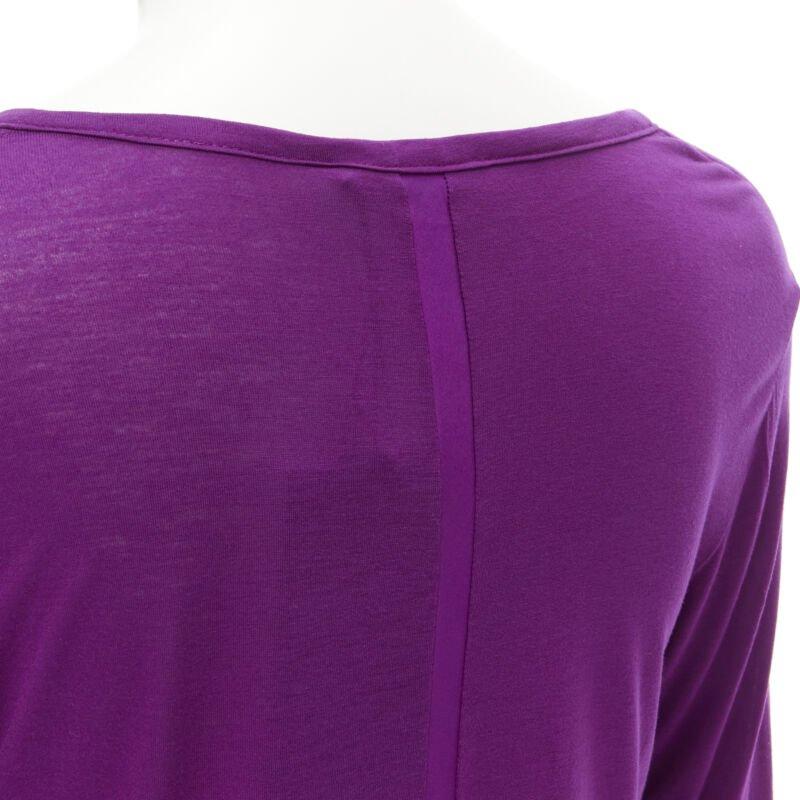 THE ROW Hazelton 100% viscose purple scoop neck long sleeve tshirt S For Sale 2