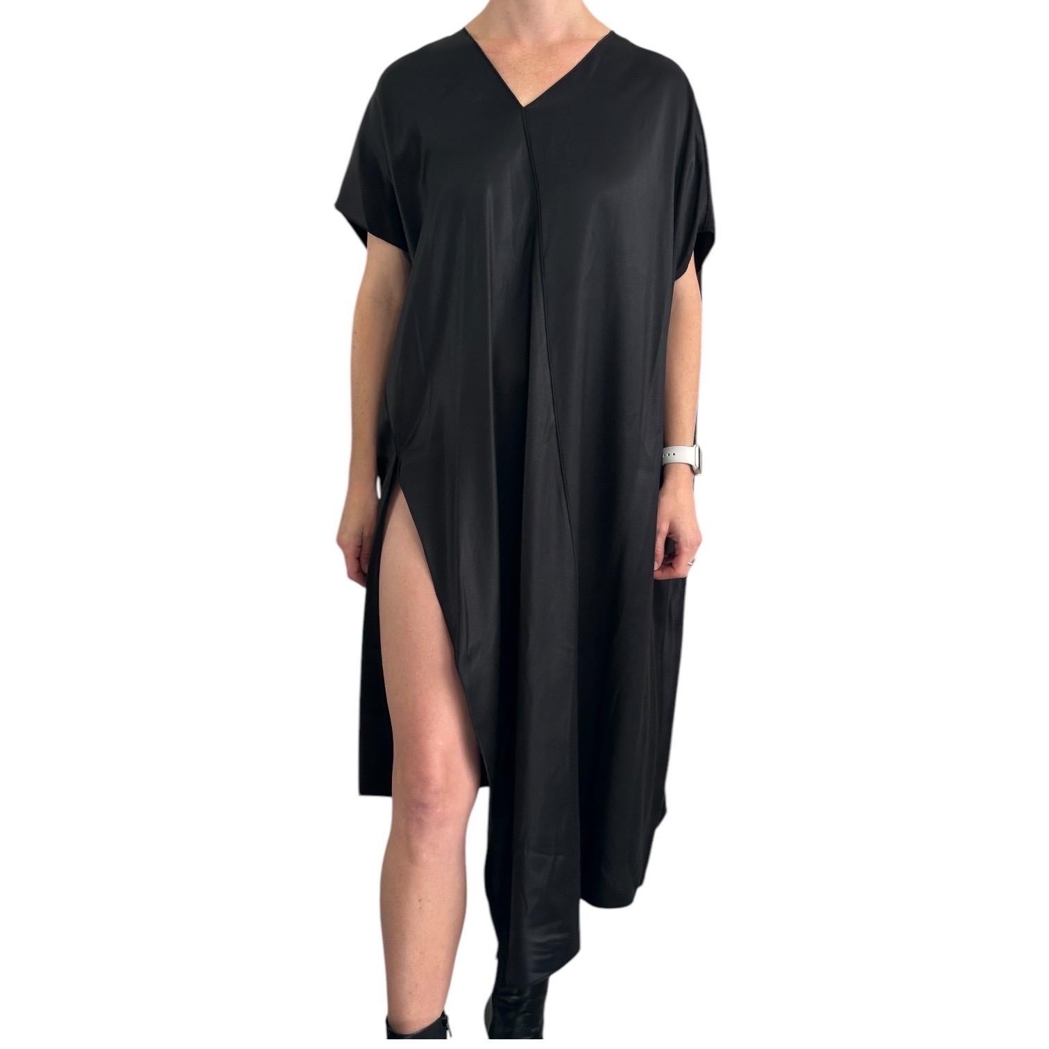 The Row High Split Asymmetrical Tunic Dress Size Us 2 Black Viscose View 2