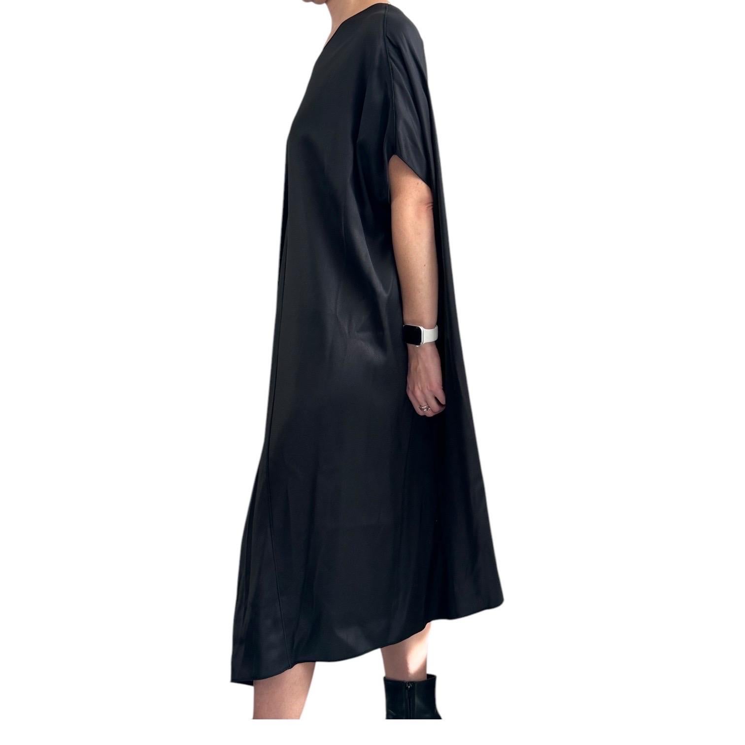 The Row High Split Asymmetrical Tunic Dress Size Us 2 Black Viscose View 4