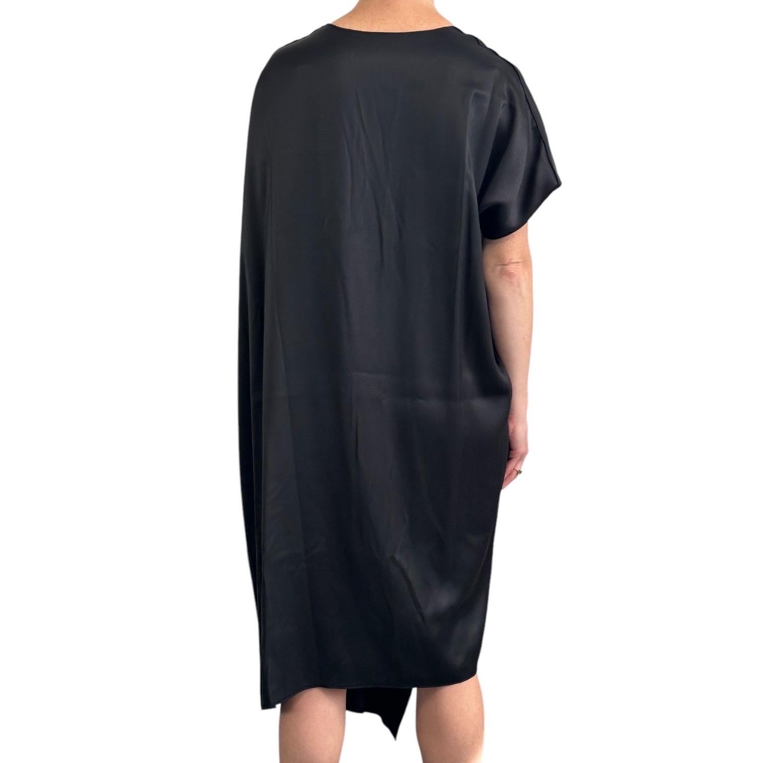 The Row High Split Asymmetrical Tunic Dress Size Us 2 Black Viscose View 5