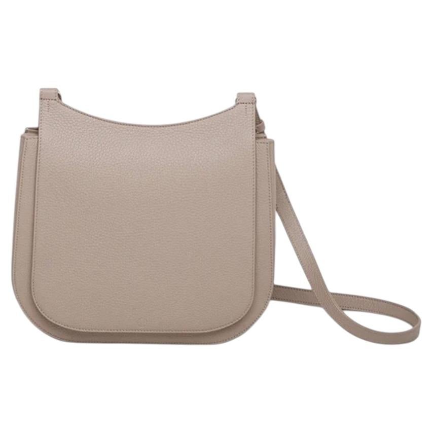 Borsa a tracolla The Row Hunting 11, color crema, in pelle pieno fiore granulata, PLD, originale in vendita