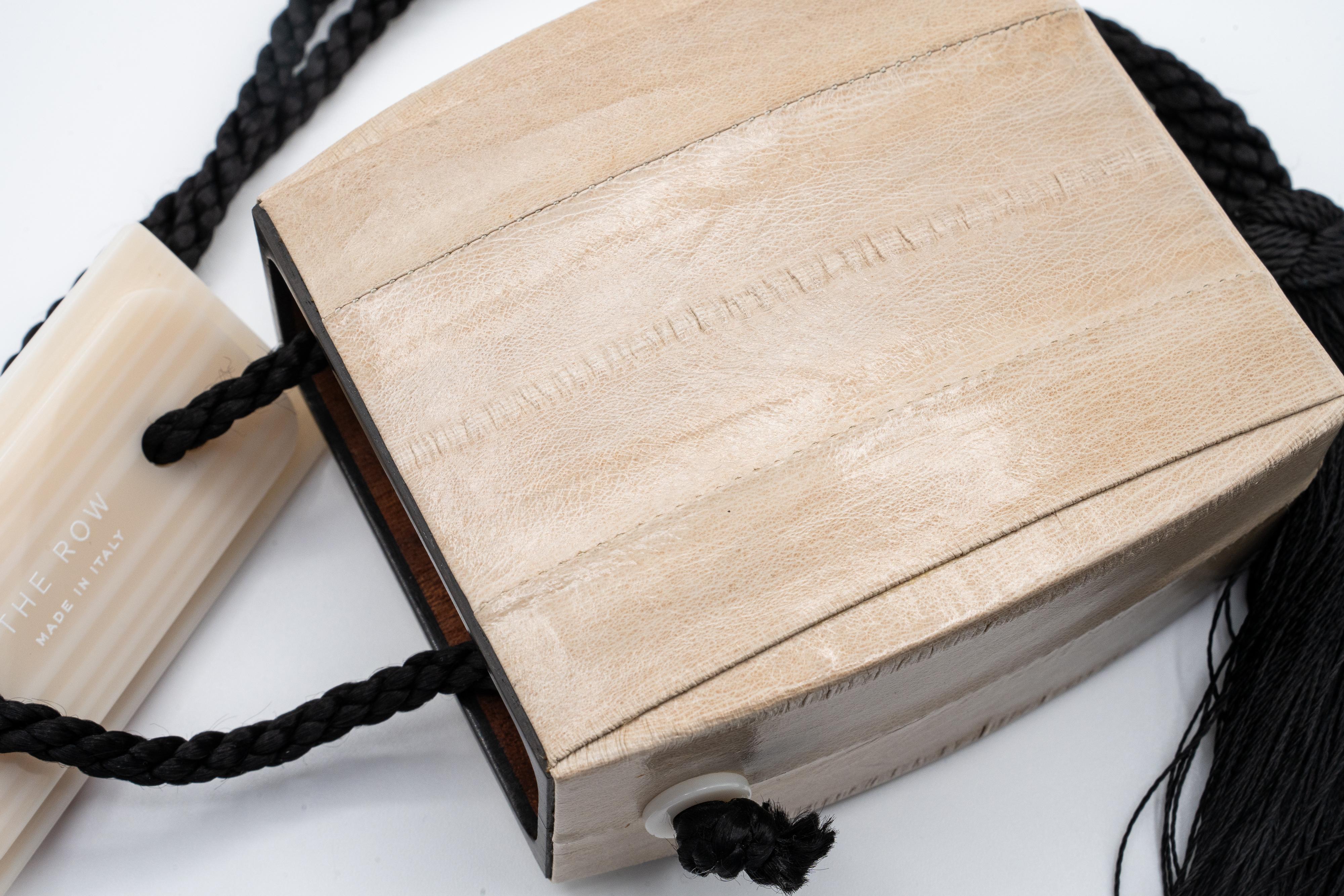The Row Inrou Eel Skin Minaudiere Tassel Wristlet Bag, 2018 6