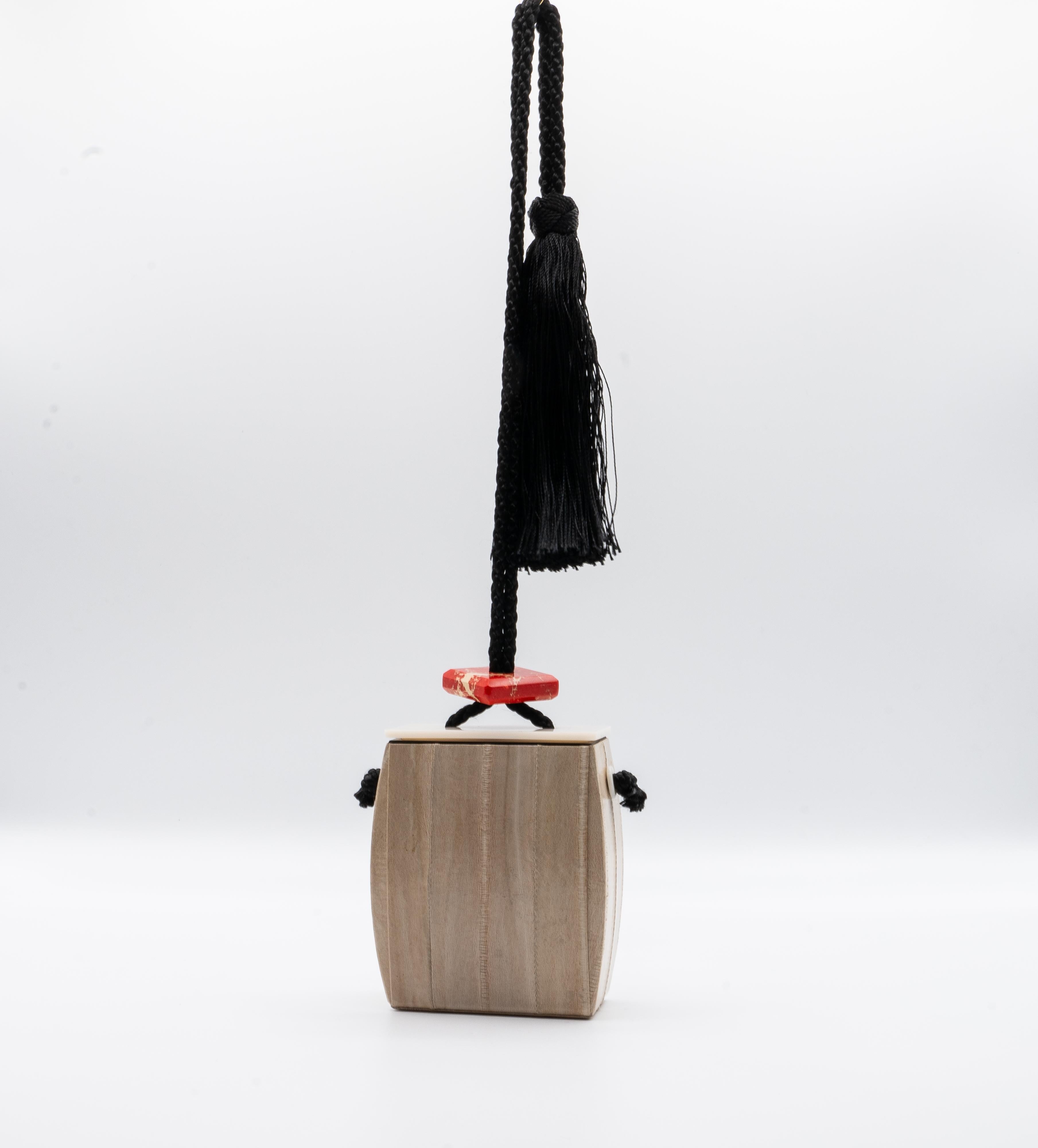 The Row Inrou Eel Skin Minaudiere Tassel Wristlet Bag, 2018 In Excellent Condition In Boca Raton, FL