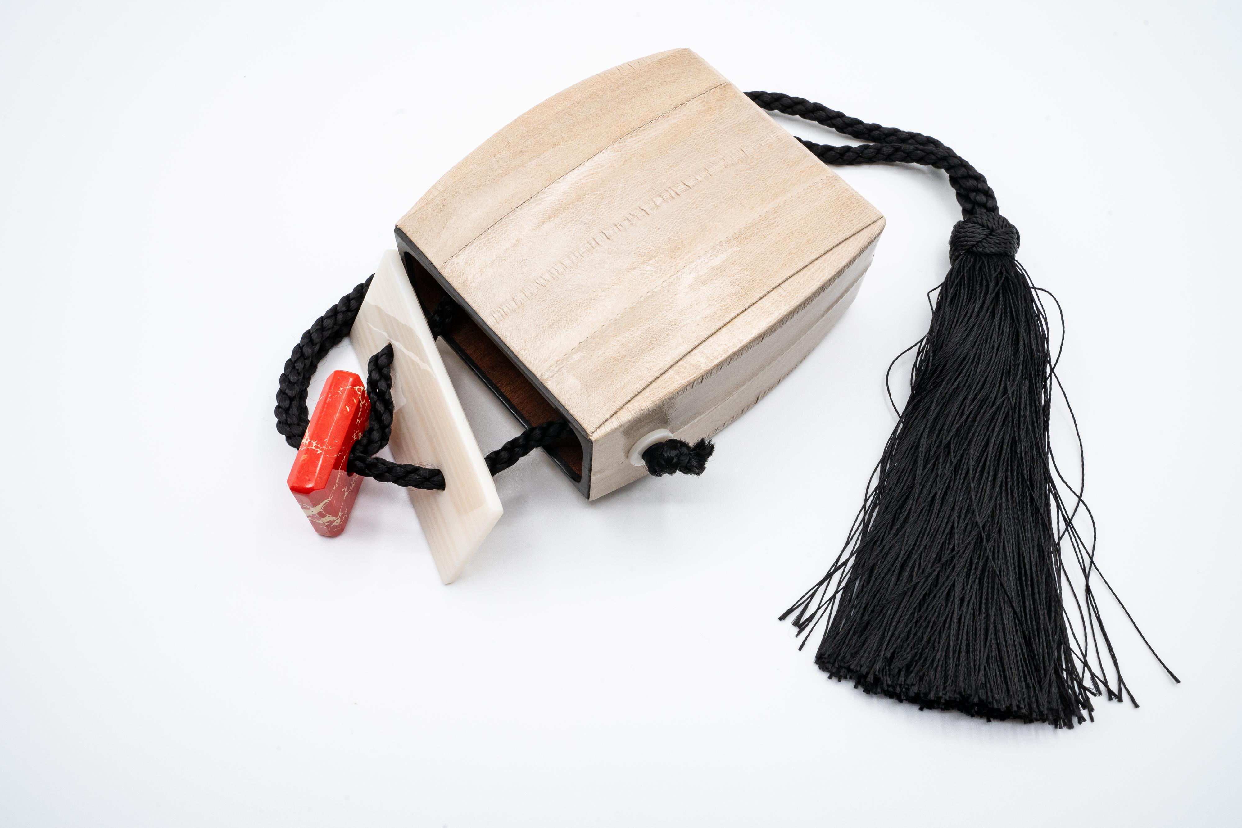 The Row Inrou Eel Skin Minaudiere Tassel Wristlet Bag, 2018 2