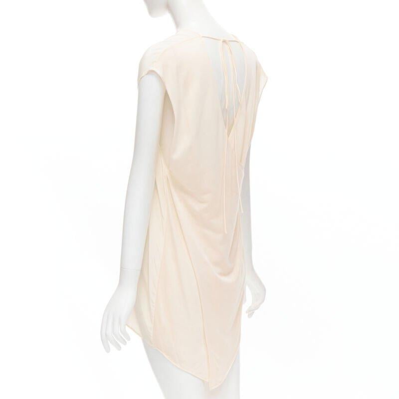 THE ROW ivory cream mixed silk modal knit wrap tie back tunic vest XS For Sale 1