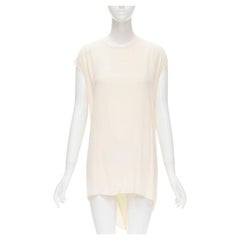 THE ROW ivory cream mixed silk modal knit wrap tie back tunic vest XS