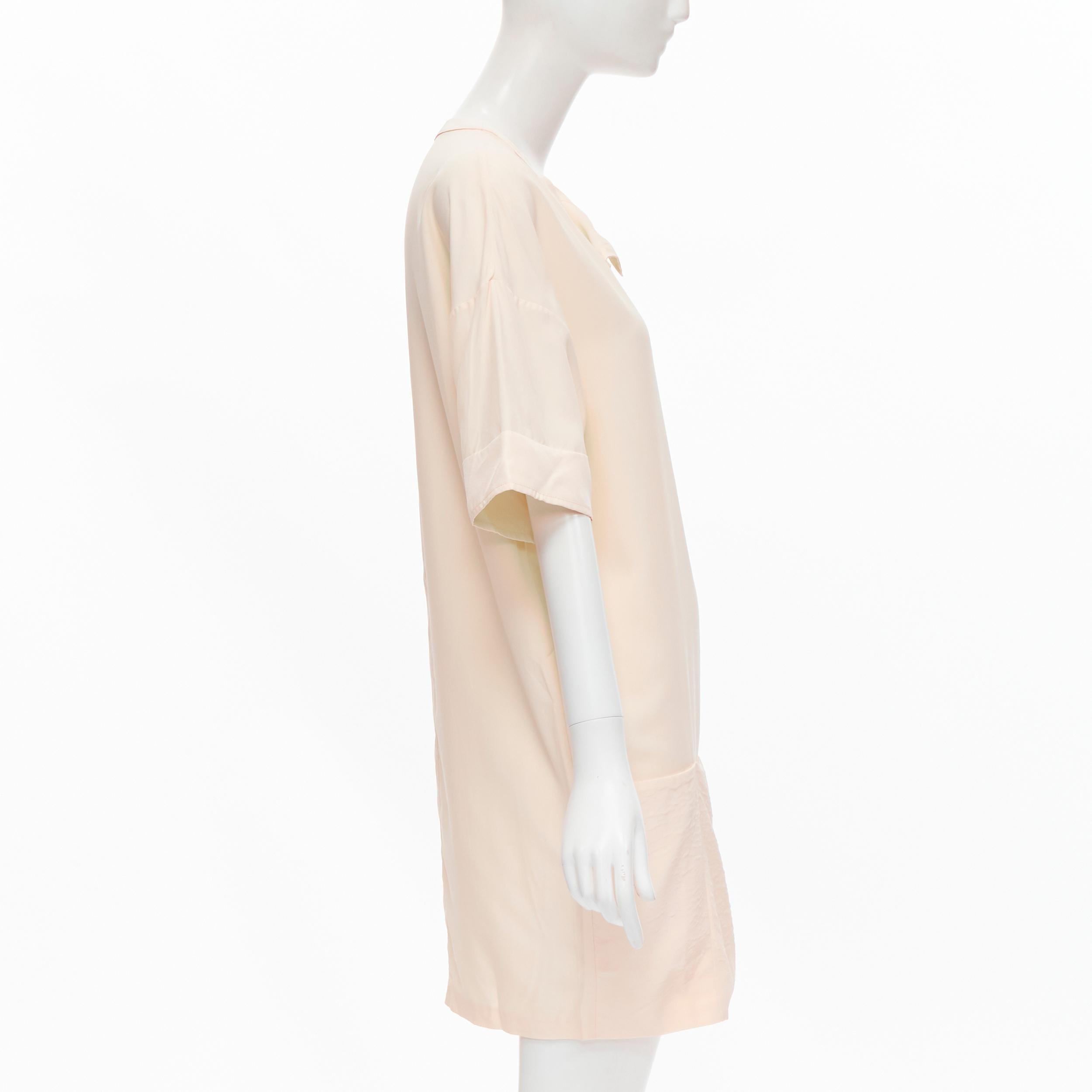 THE ROW - Robe en soie crème ivoire à double poche et col asymétrique, taille US0 XS Bon état - En vente à Hong Kong, NT
