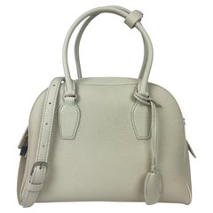 The Row Ivory Grained Calfskin Leather India 10 Bag w/ Strap