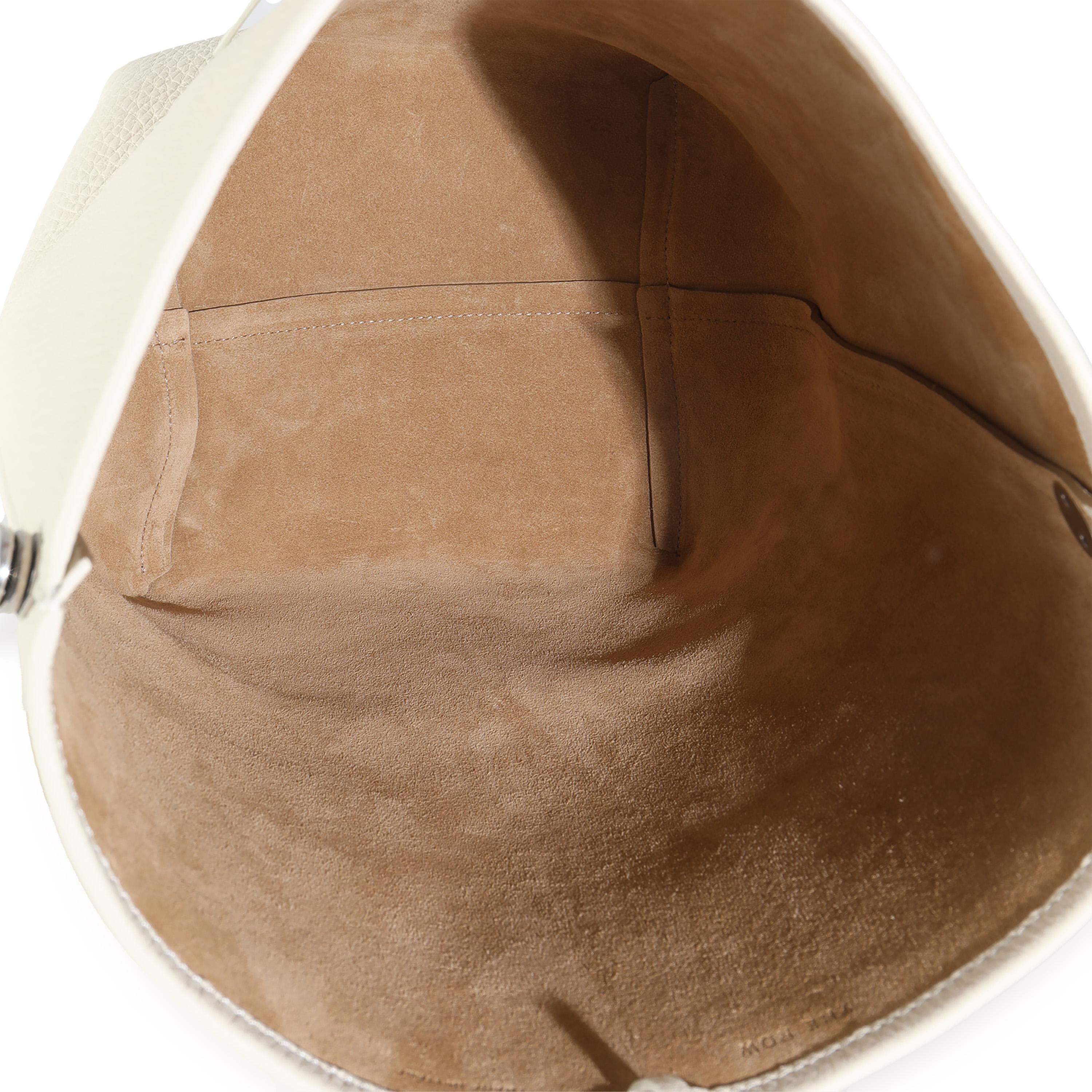 The Row Ivory Grained Calfskin Medium NS Tote Hook Bag 1