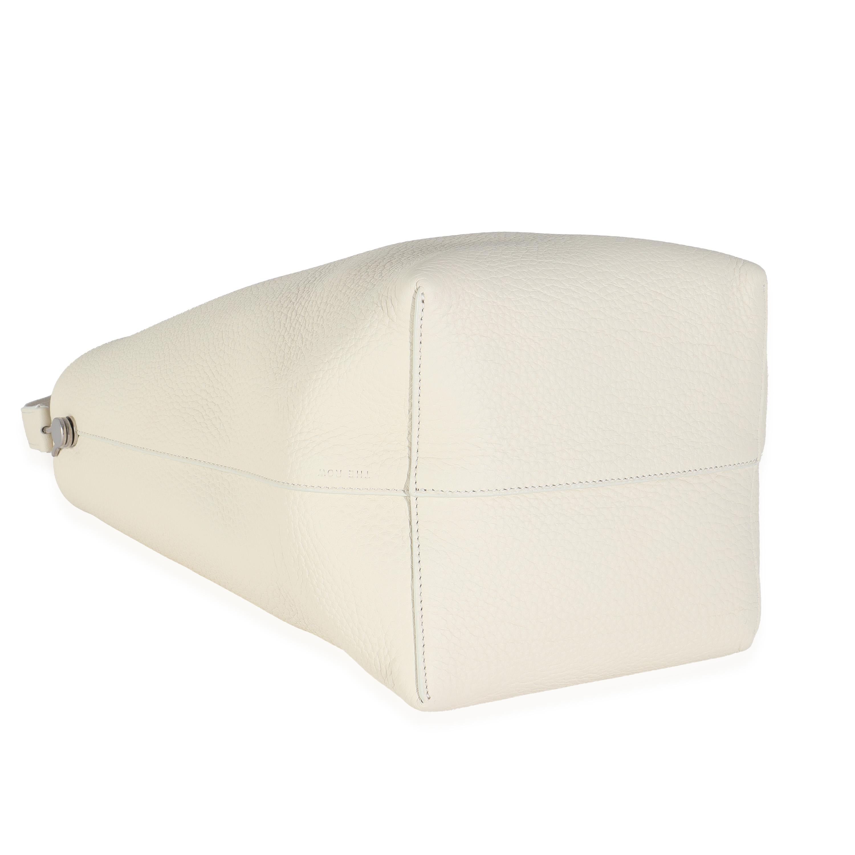 The Row Ivory Grained Calfskin Medium NS Tote Hook Bag 2