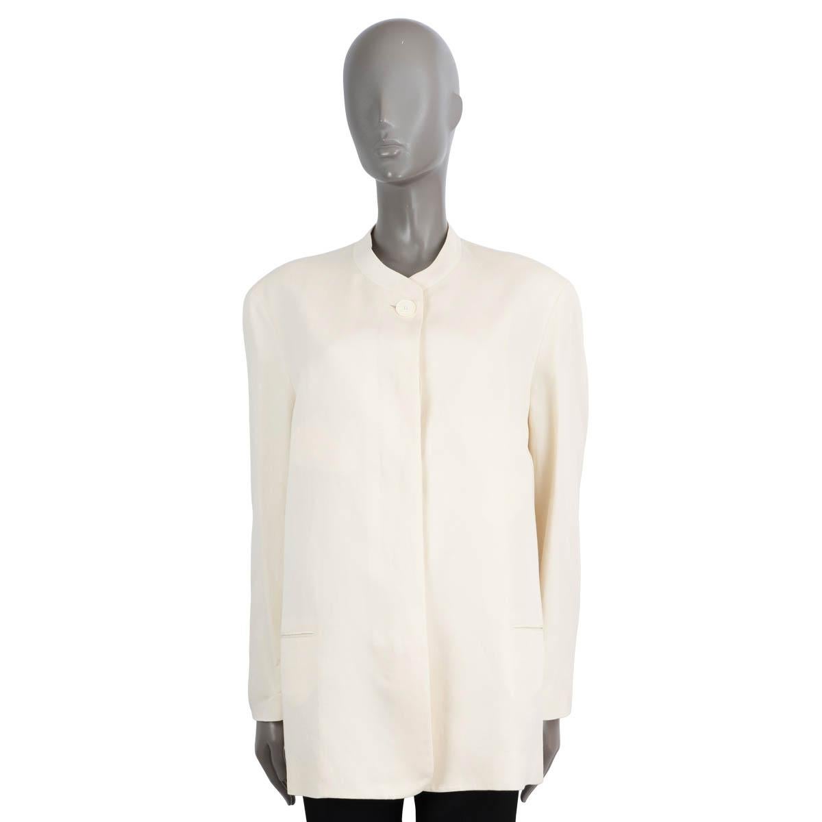 THE ROW ivory & linen 2022 ARADIA OVERSIZED Jacket 4 S In Good Condition In Zürich, CH