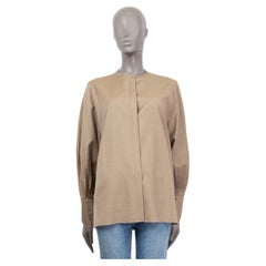 THE ROW khaki beige wool OVERSIZED Shirt S