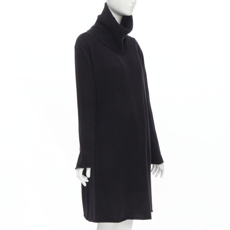 Noir THE ROW Kirsi 100% cachemire noir pull à col roulé fendu sur le devant tunique S en vente