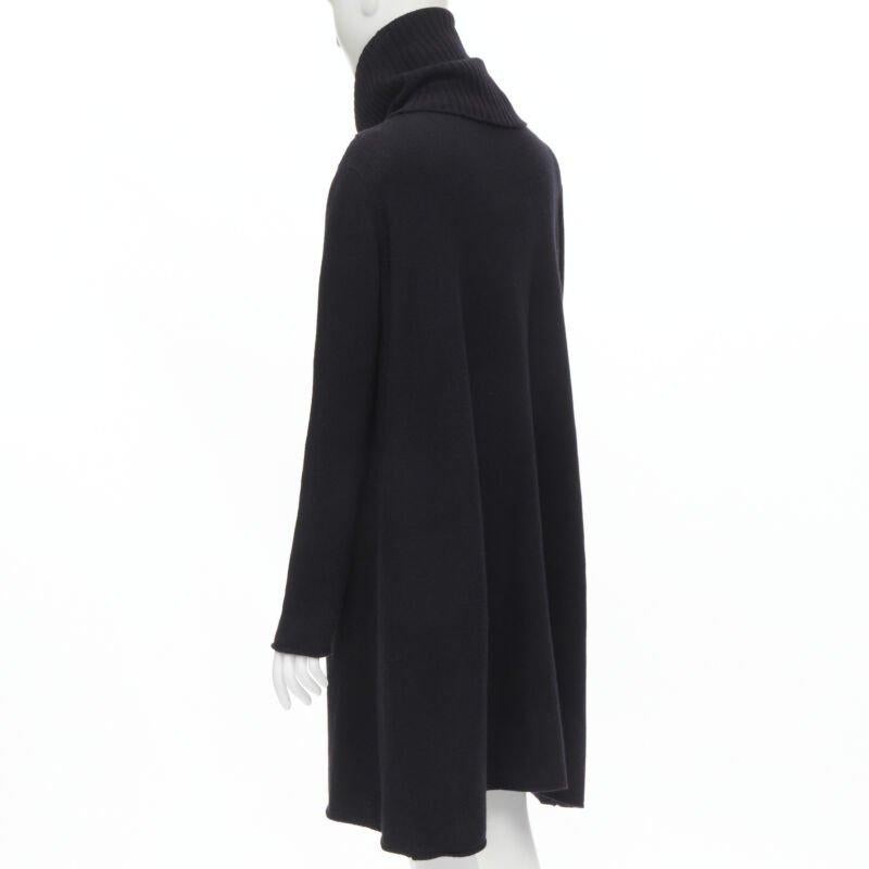 THE ROW Kirsi 100% cachemire noir pull à col roulé fendu sur le devant tunique S en vente 1