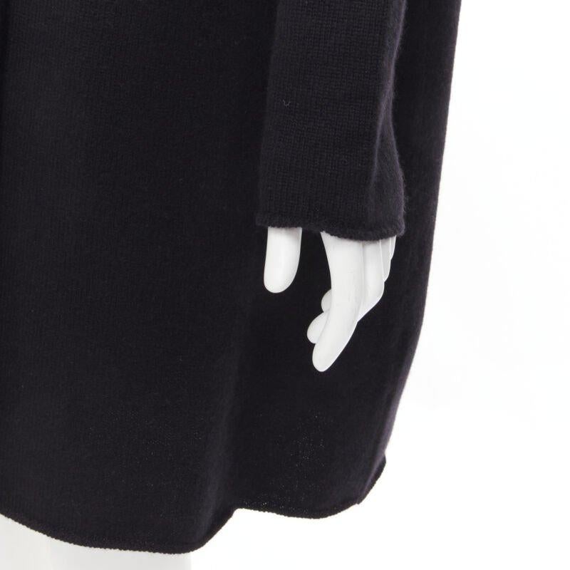 THE ROW Kirsi 100% cachemire noir pull à col roulé fendu sur le devant tunique S en vente 3
