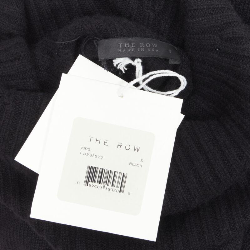 THE ROW Kirsi 100% cachemire noir pull à col roulé fendu sur le devant tunique S en vente 4