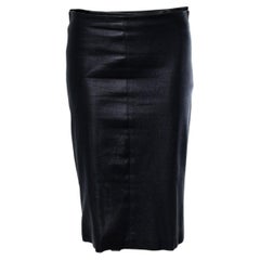 The Row, leather midi skirt with zipper