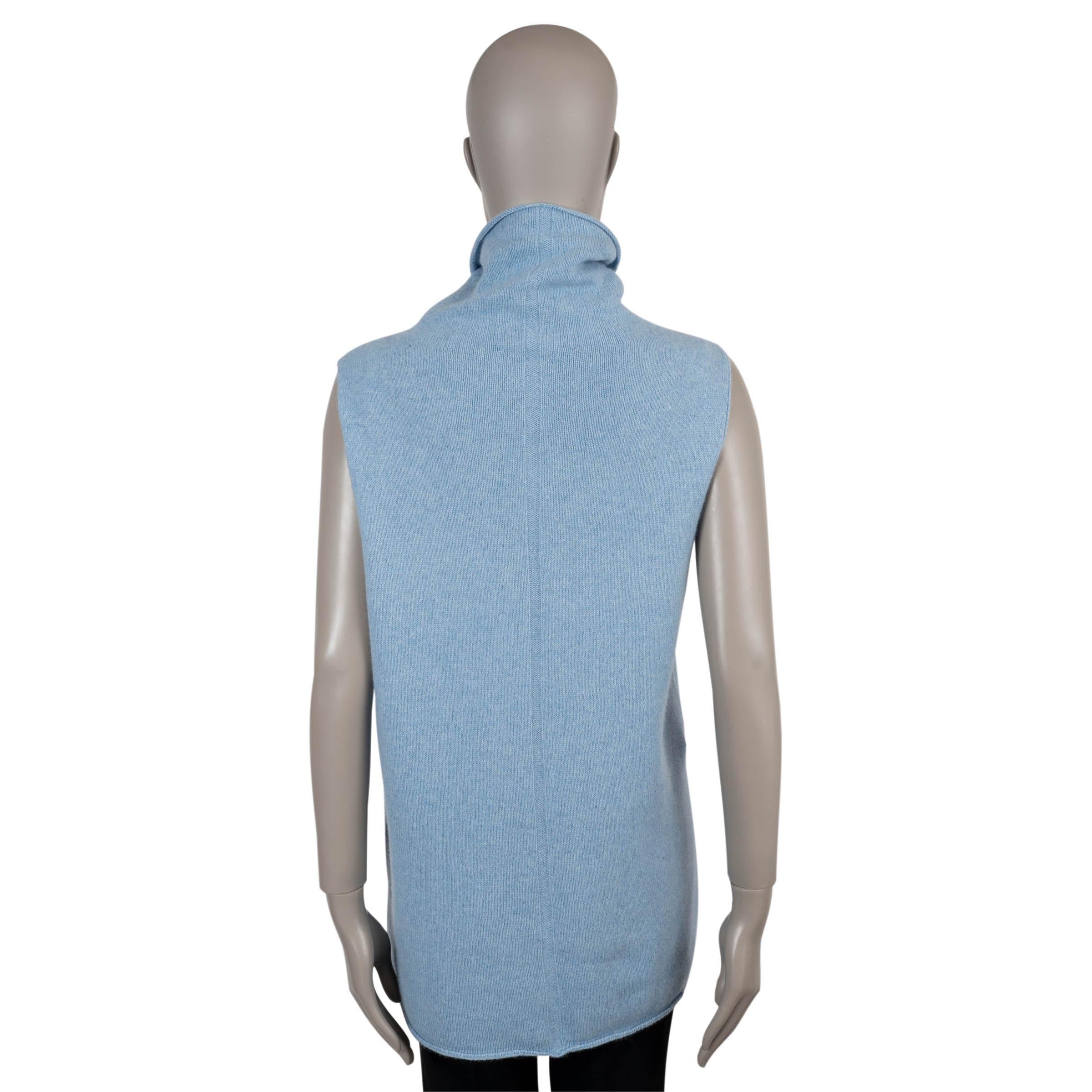 THE ROW hellblauer Kaschmirpullover LEONA SLEEVELESS TURTLENECK Pullover L (Grau) im Angebot
