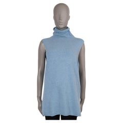 THE ROW hellblauer Kaschmirpullover LEONA SLEEVELESS TURTLENECK Pullover L